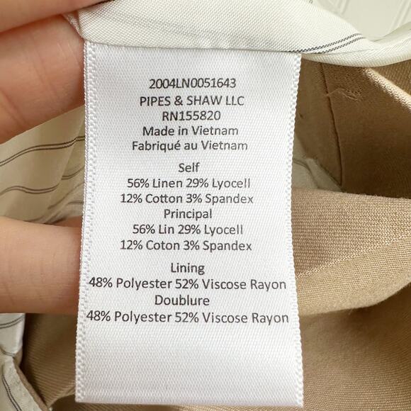 Veronica Beard Anouka Linen Blend Vest Sleeveless Khaki Tan Beige Blazer Size 0 - Picture 5 of 7